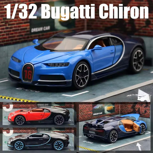 1:32 Bugatti Chiron Diecast Model Car | Licensed Replica with Lights & Sounds