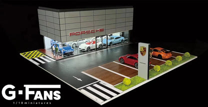 1/64 Diecast Diorama Porsche Garage Dealership 710031 - Kids Adults Toys Cars Gifts Birthday Hobby Collectors Christmas