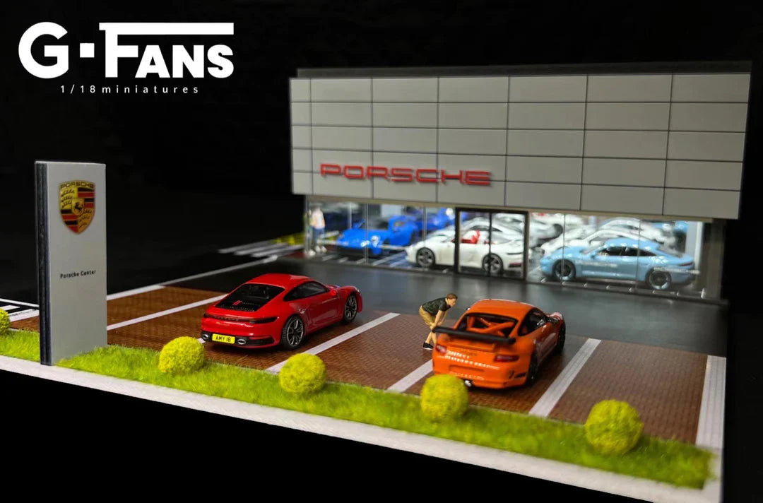 1/64 Diecast Diorama Porsche Garage Dealership 710031 - Kids Adults Toys Cars Gifts Birthday Hobby Collectors Christmas