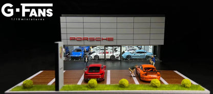 1/64 Diecast Diorama Porsche Garage Dealership 710031 - Kids Adults Toys Cars Gifts Birthday Hobby Collectors Christmas