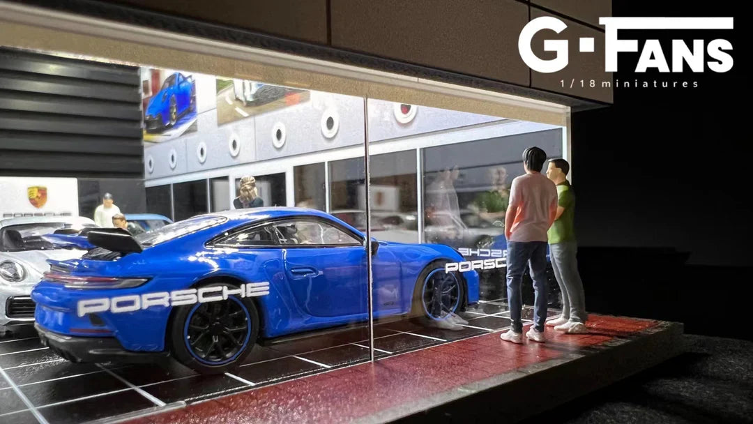 1/64 Diecast Diorama Porsche Garage Dealership 710031 - Kids Adults Toys Cars Gifts Birthday Hobby Collectors Christmas