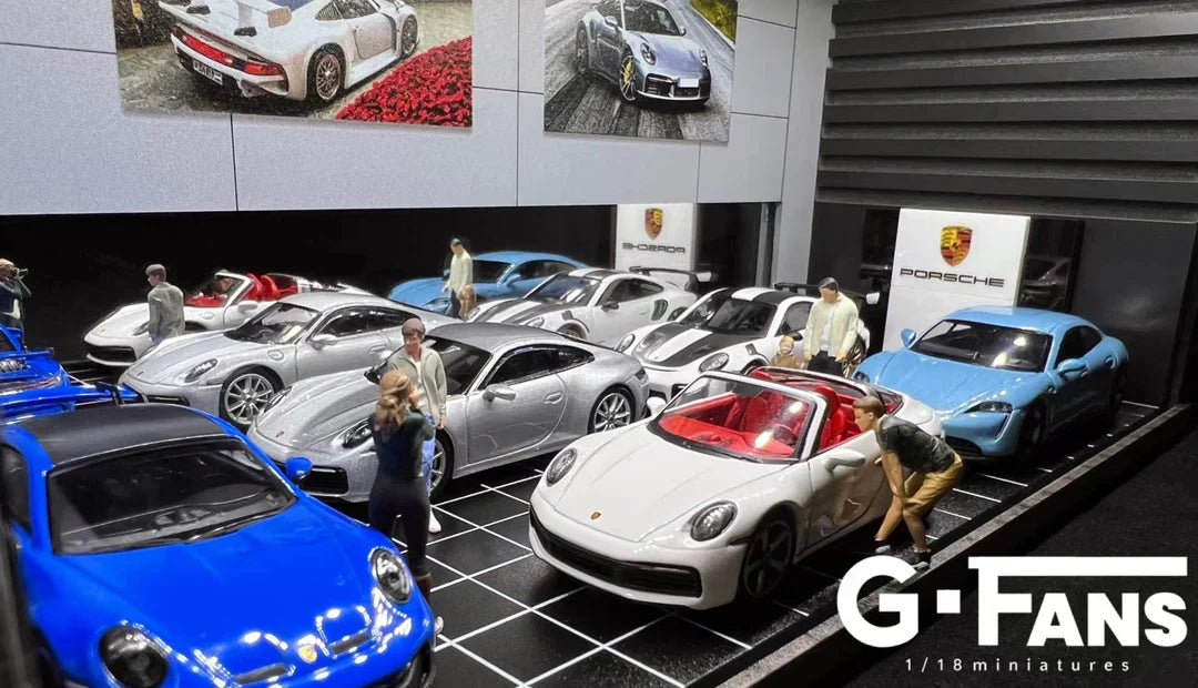 1/64 Diecast Diorama Porsche Garage Dealership 710031 - Kids Adults Toys Cars Gifts Birthday Hobby Collectors Christmas