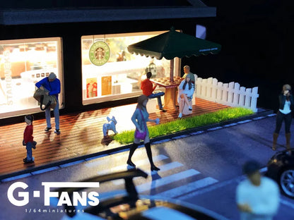 1/64 Diecast Diorama StarBucks Building with Parking Lot 710025 - Kids Adults Gifts Birthday Hobby Collectors Christmas